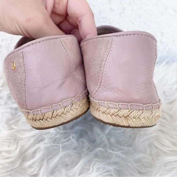 UGG Sandrinne II Espadrille Loafers Metallic Rose Pink 10