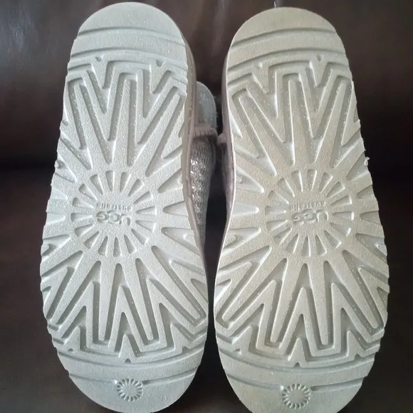 UGG Silver Metallic Boots Classic Short Style NEW