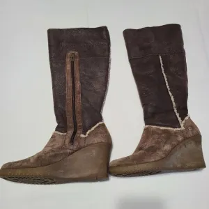 UGG Women's Classic Sandra Sherling Wedge Boots sz 9
