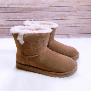 UGG Women’s Classic UGG Gem Mini Chestnut Suede Boots
