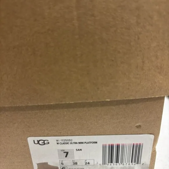 UGG Women’s Classic Ultra Mini Platform Booties Brown, Size 7 M