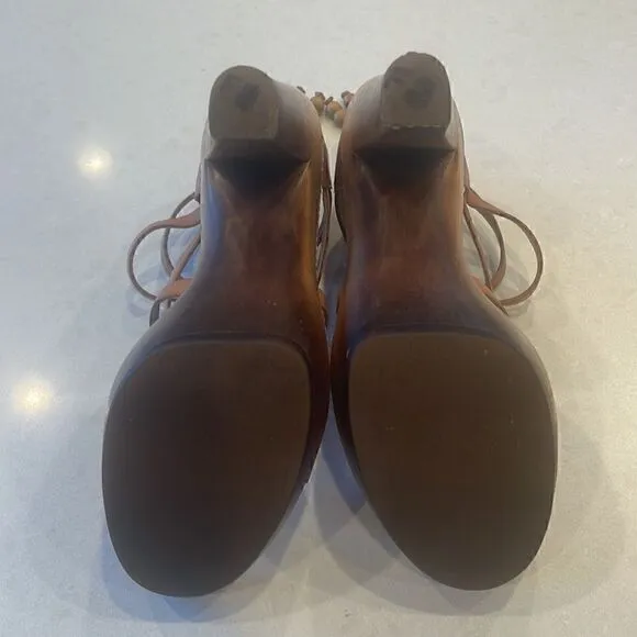Ugg women’s sandals size 9 leather wooden, very nice excellent condition.
