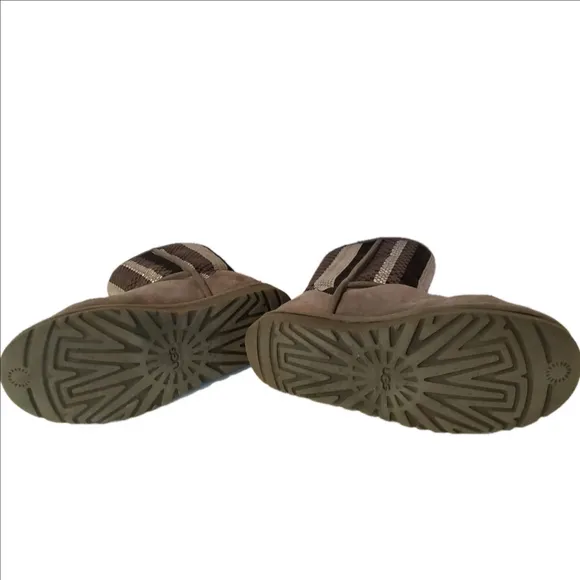 UGG Women's US 8 Woven Weave Suede Charcoal Gray Classic Short Boots 1010551