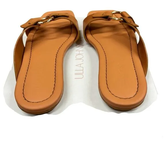 Ulla Johnson Women's Ring Leather Sandals in Pecan Brown NWB Size 37