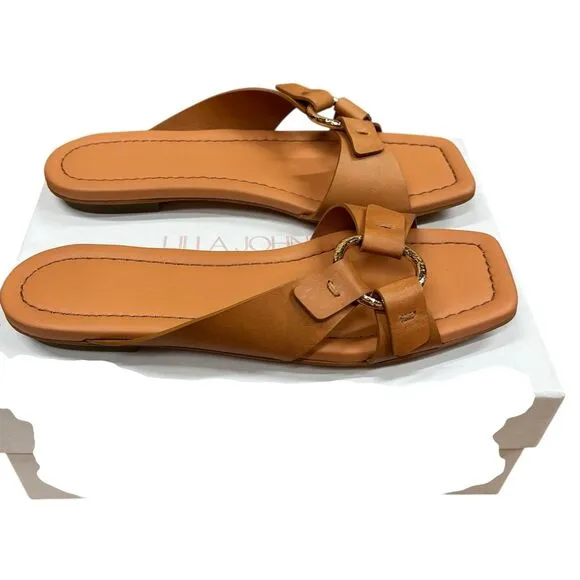 Ulla Johnson Women's Ring Leather Sandals in Pecan Brown NWB Size 37