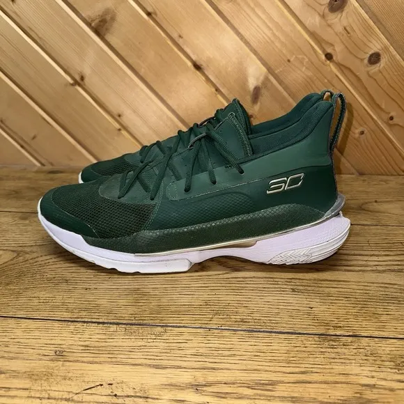 Under Armour Steph Curry 7 Team Forest Green Men's Size 15 Shoe Basketball