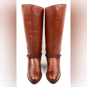 Unisa Women's Pull On Genuine Leather Brown Knee High Boots Size 6.5  Used Excel