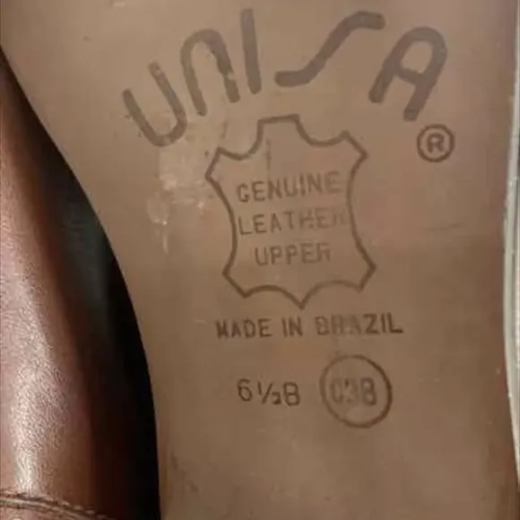 Unisa Women's Pull On Genuine Leather Brown Knee High Boots Size 6.5  Used Excel