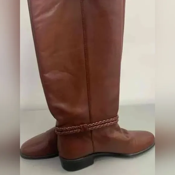 Unisa Women's Pull On Genuine Leather Brown Knee High Boots Size 6.5  Used Excel