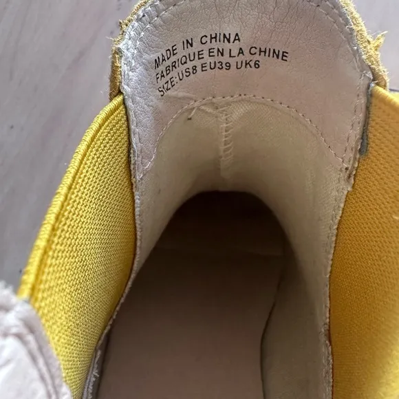Urban Outfitters Yellow Chelsea Ankle Boots