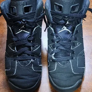 Used Youth Retro 6 Black Air Jordan Basketball Shoes Sz.5.5