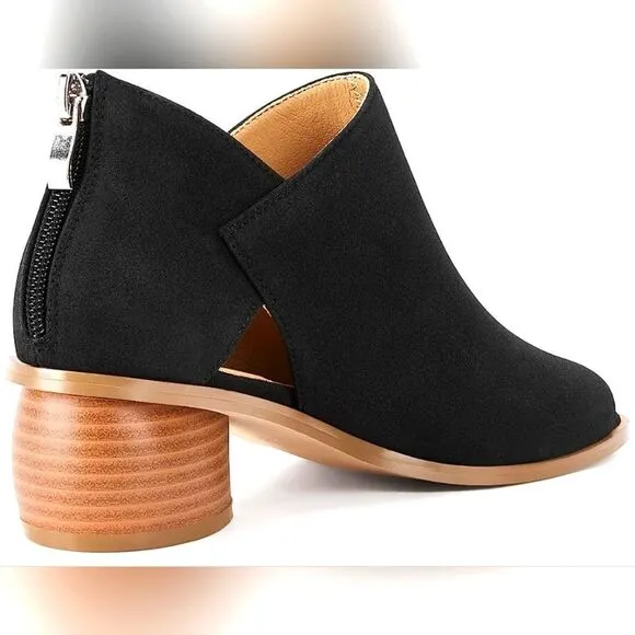 V shaped cut out open toe bootie sz 8.5
