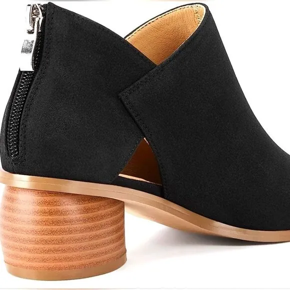 V shaped cut out open toe bootie sz 8.5