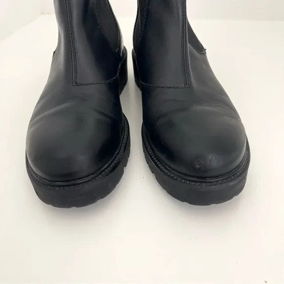 Vagabond Kenova Lug Sole Black Leather Pull On Chunky Ankle Chelsea Boots Size 7