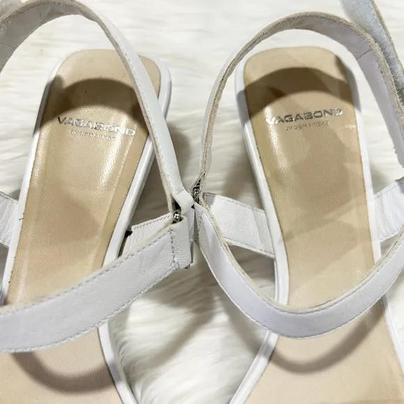 Vagabond Nellie Leather Strappy Wedge Sandals in White 11