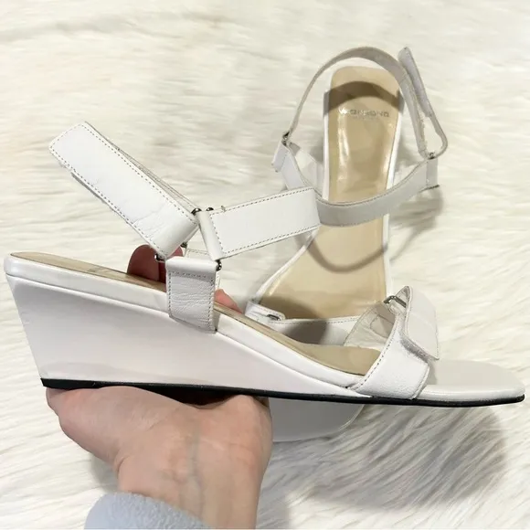 Vagabond Nellie Leather Strappy Wedge Sandals in White 11