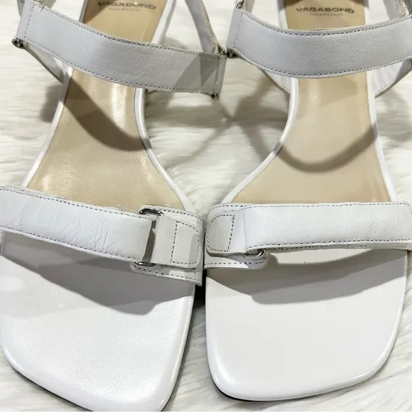 Vagabond Nellie Leather Strappy Wedge Sandals in White 11