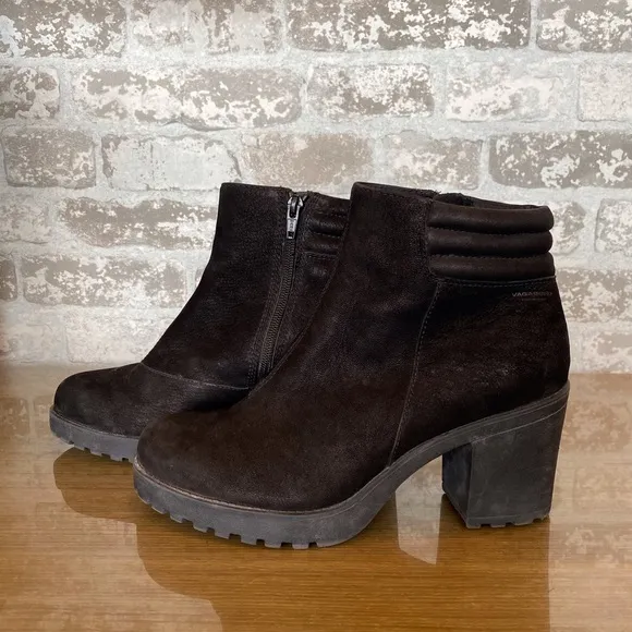 Vagabond Shoemakers Black Leather Heeled Boots