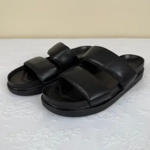 Vagabond Shoemakers Black Leather Slide Sandals - Size 39