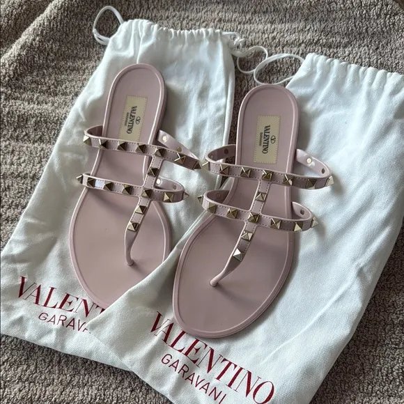 Valentino Garavani Pink Studded Sandals