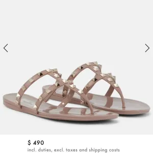 Valentino Garavani Studded Sandals, Poudre (color), Size 41