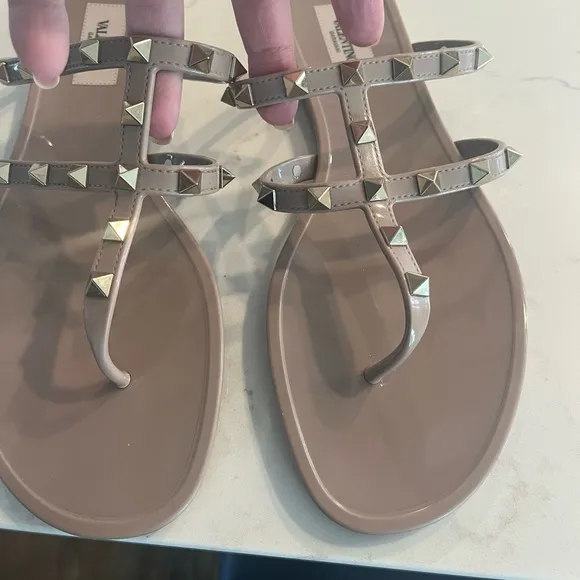 Valentino Garavani Studded Sandals, Poudre (color), Size 41