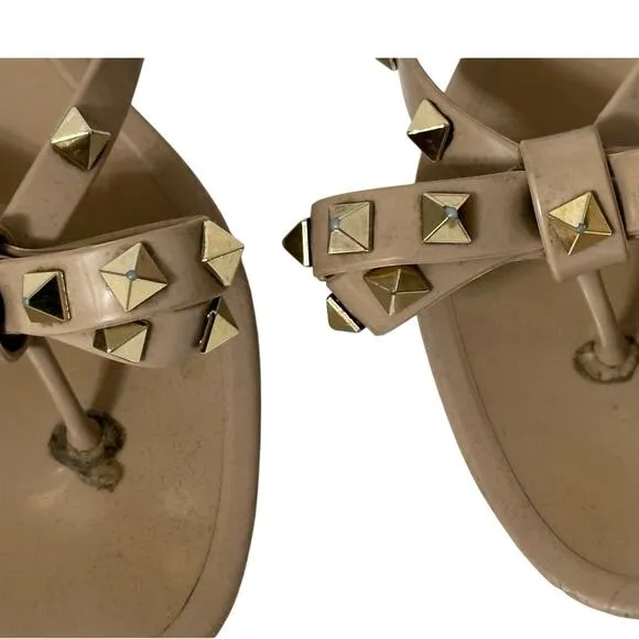 Valentino Taupe Valentino Garavani Rockstud Bow Sandals size 9.5