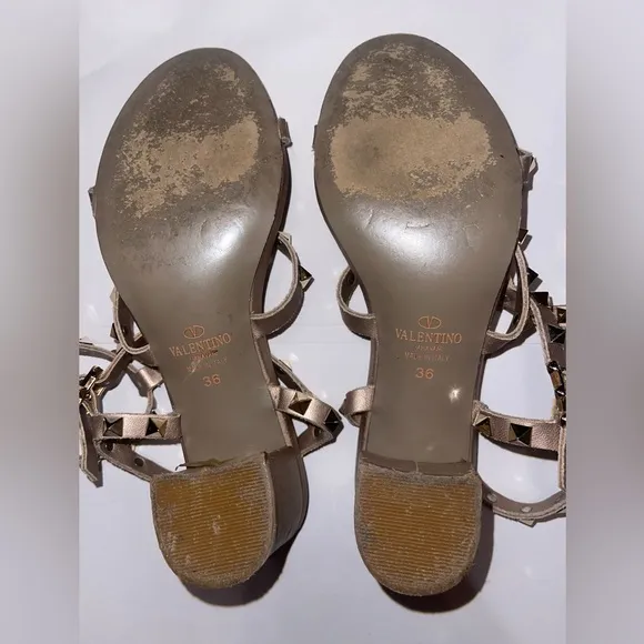 Valentino Women's Gold Studded Sandals