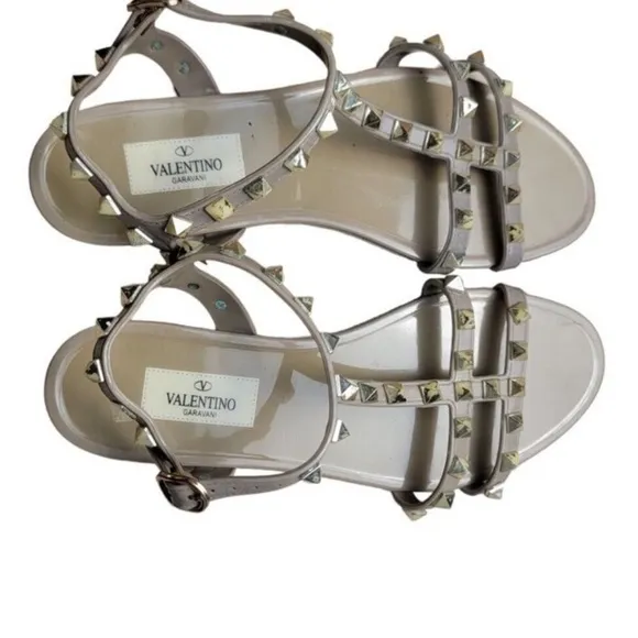 Valentino Women's Studded Sandals - Tan