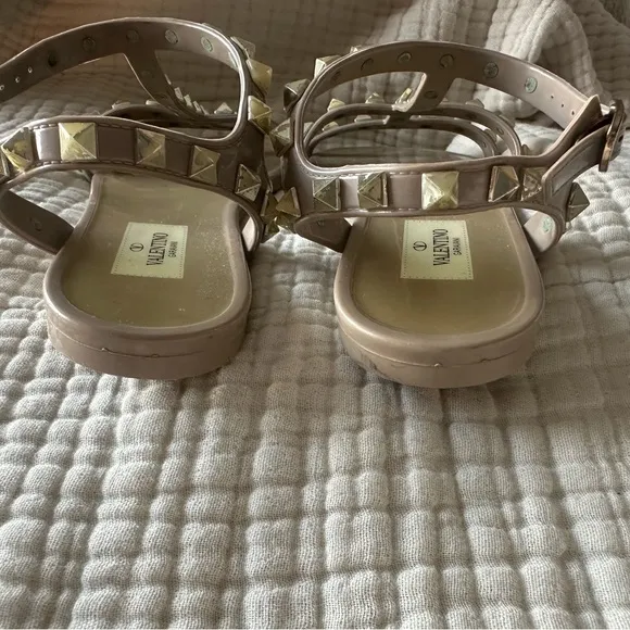Valentino Women's Studded Sandals - Tan