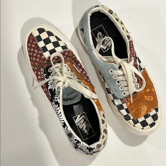 Vans - 8, Patchwork Sneakers, skater, daisy