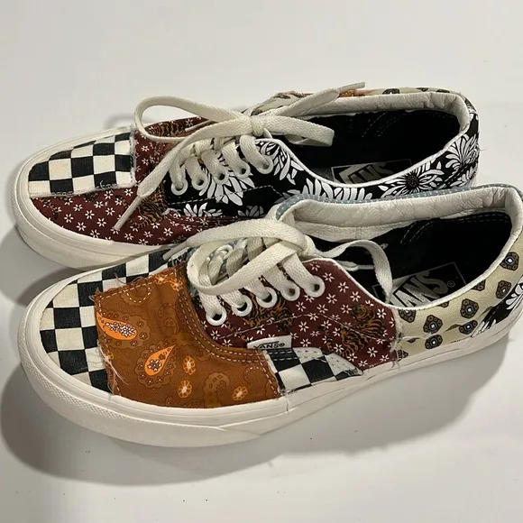 Vans - 8, Patchwork Sneakers, skater, daisy