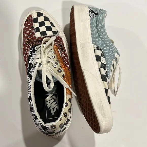 Vans - 8, Patchwork Sneakers, skater, daisy