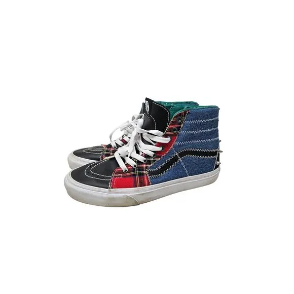 Vans 8 SK8-Hi Tartan Daze Sneakers Hi Top Punk Skater Studded Casual Emo