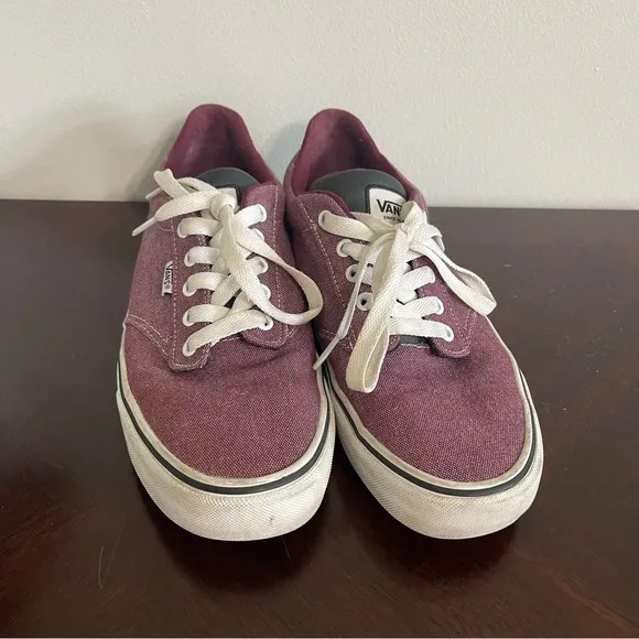 Vans Atwood Deluxe Sneakers Men’s Size 10 Port Royal Burgundy/ White Skater Low