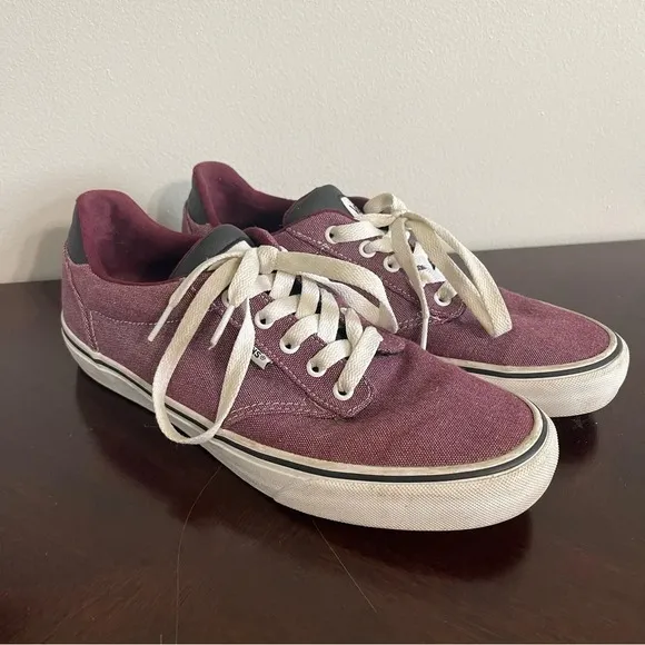Vans Atwood Deluxe Sneakers Men’s Size 10 Port Royal Burgundy/ White Skater Low
