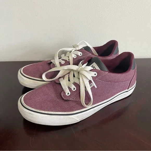 Vans Atwood Deluxe Sneakers Men’s Size 10 Port Royal Burgundy/ White Skater Low
