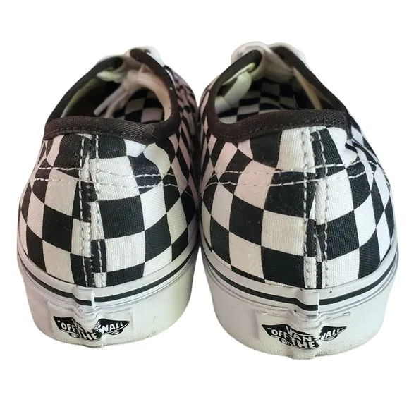 VANS Black/White RARE 'All Over' Checkerboard Print Low Top Sneakers Unisex W8
