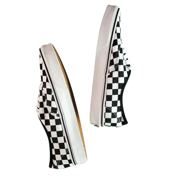 VANS Black/White RARE 'All Over' Checkerboard Print Low Top Sneakers Unisex W8