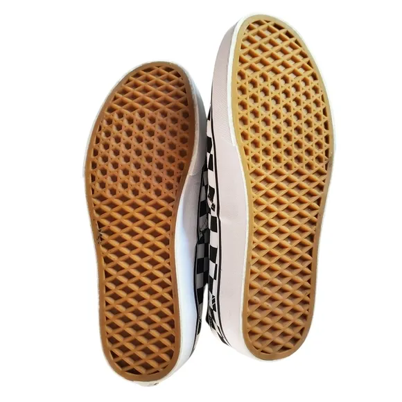 VANS Black/White RARE 'All Over' Checkerboard Print Low Top Sneakers Unisex W8