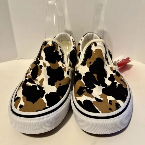 VANS Classic Slip On Cow Calico Sneakers M 5 W 6.5 Brown VN0A7Q5DMUL