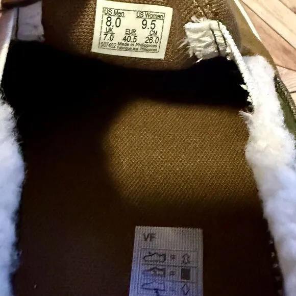 Vans Classic Slip-On Suede Sherpa Kangaroo Brown M 8 W 9.5 Sneakers VN0009Q7BYW