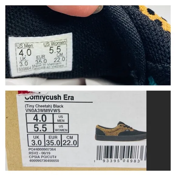 Vans Comfy Cush Era Tiny Cheetah Sneakers Black