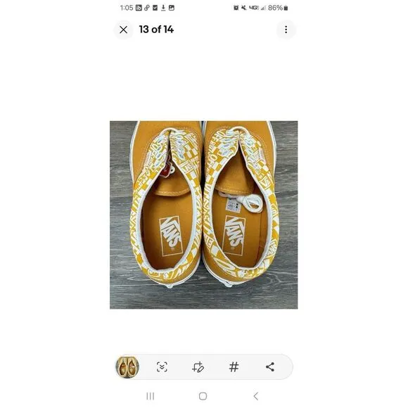 VANS Era Off The Wall Golden Nugget New With Box &amp;Tag Sneakers Skater Sz9.5 #551