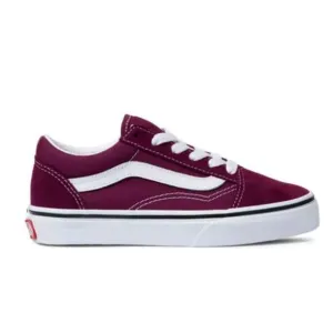 Vans Kids Old Skool Skate Shoe Grape Wine/True White Size 2.0K NEW