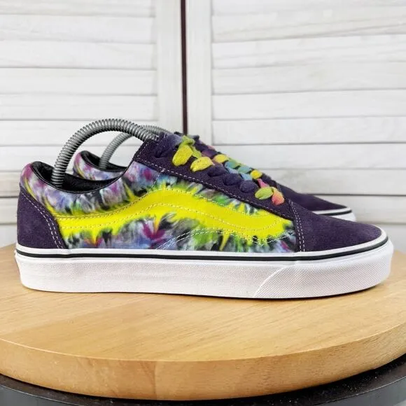 Vans Mysteriosa Neon Tie Dye Old School Sneakers Purple Multi 8 Men 9.5 Women