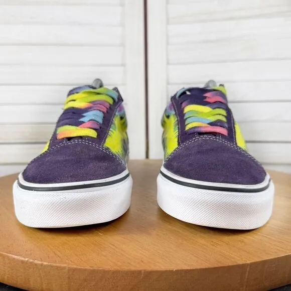 Vans Mysteriosa Neon Tie Dye Old School Sneakers Purple Multi 8 Men 9.5 Women