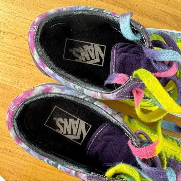Vans Mysteriosa Neon Tie Dye Old School Sneakers Purple Multi 8 Men 9.5 Women
