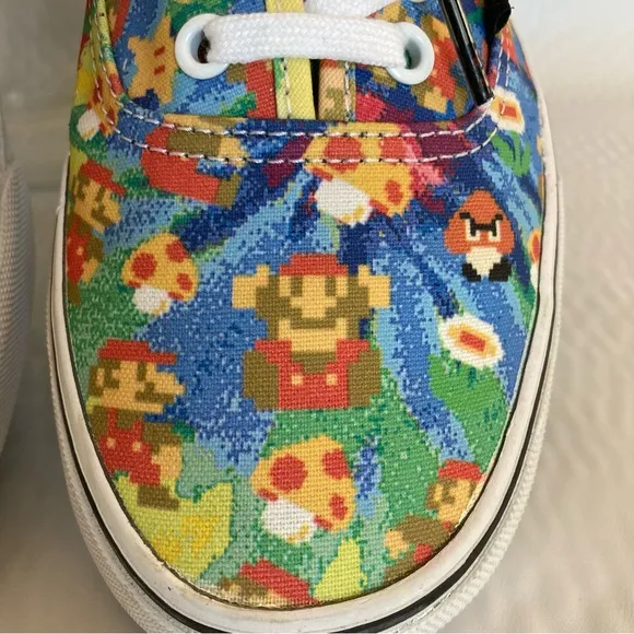 Vans Nintendo Super Mario Brothers Authentic Sneakers Skater Unisex Sz M-8 W-9.5