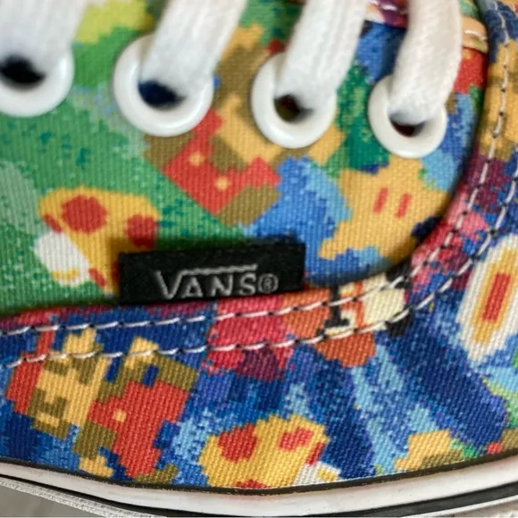 Vans Nintendo Super Mario Brothers Authentic Sneakers Skater Unisex Sz M-8 W-9.5
